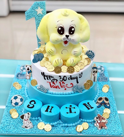 bánh sinh nhật hình con chó