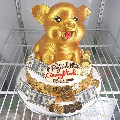 bánh sinh nhật con lợn đáng yêu