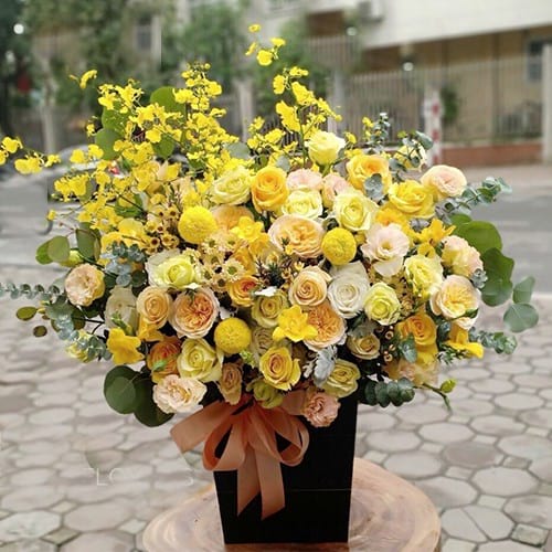Giỏ hoa đẹp chúc mừng khai trương tại shop hoa tươi Bắc Ninh