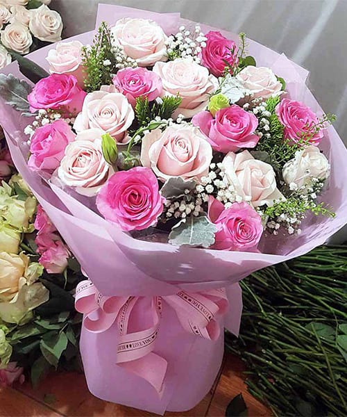 Bó hoa hồng tím tại shop hoa tươi Yên Phong