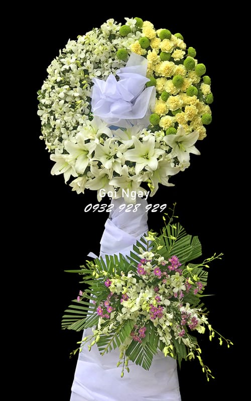 Vòng hoa tang lễ tại shop hoa tươi Yên Phong