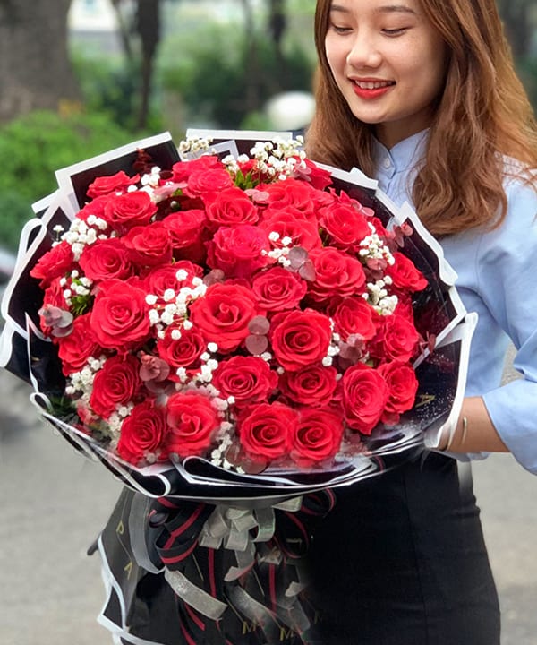 Bó hoa hồng đẹp tại shop hoa tươi Bình Đại