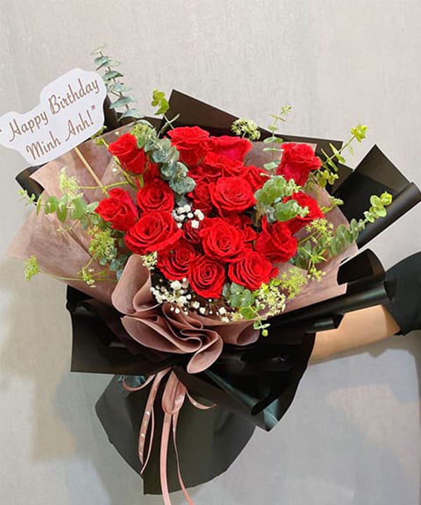 Bó hoa hồng đỏ tại shop hoa tươi Hàm Tân