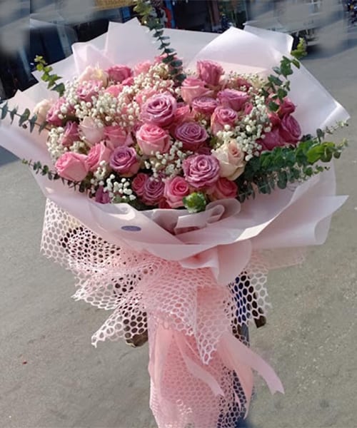 Bó hoa hồng tím tại shop hoa tươi Bình Thủy
