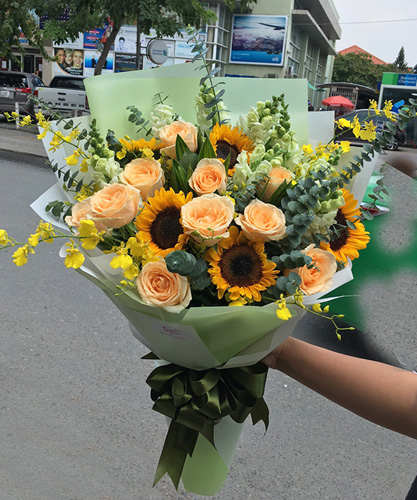Bó hoa đẹp tại shop hoa tươi Trà Lĩnh