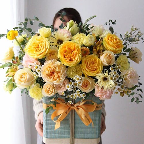Giỏ hoa chúc mừng khai trương tại shop hoa tươi Hà Giang