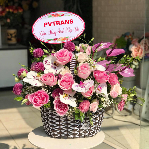Lẵng hoa đẹp tại shop hoa tươi Cẩm Xuyên