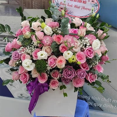 Lẵng hoa đẹp chúc mừng sinh nhật tại tiệm hoa tươi Hải Phòng