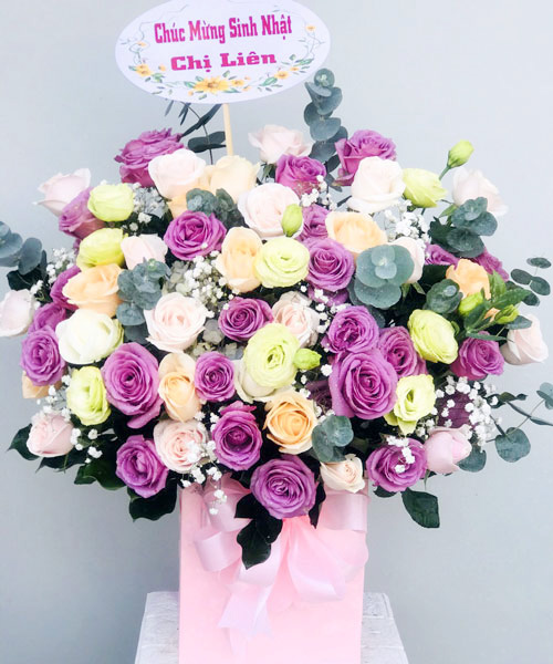 Giỏ hoa sinh nhật tại hoa tươi Kim Bôi