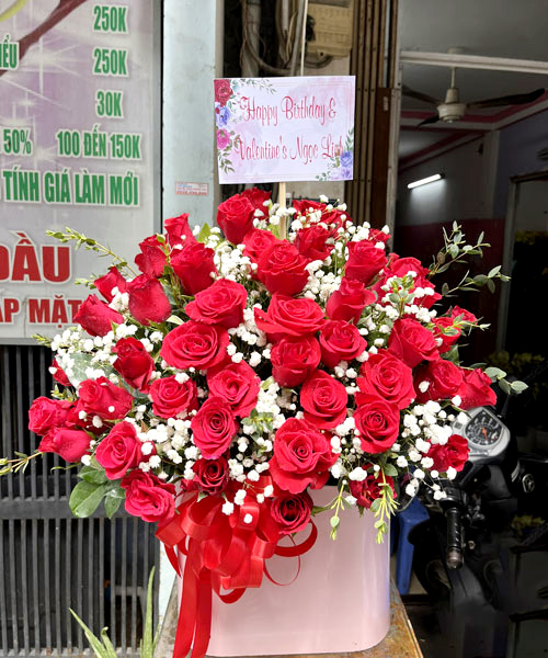 Lẵng hoa sinh nhật đẹp tại tiệm hoa tươi Lương Sơn