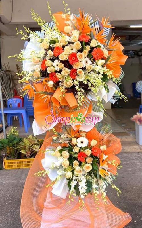 Kệ hoa chúc mừng khai trương tại shop hoa tươi Lai Châu