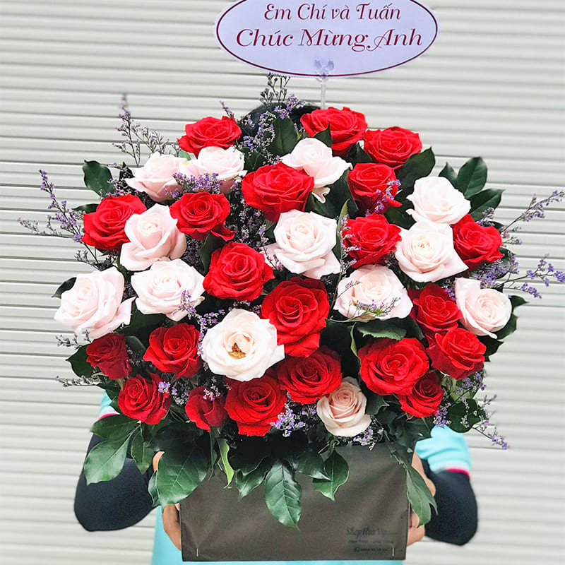 Lãng hoa đẹp chúc mừng sinh nhật tại shop hoa tươi Chi Lăng