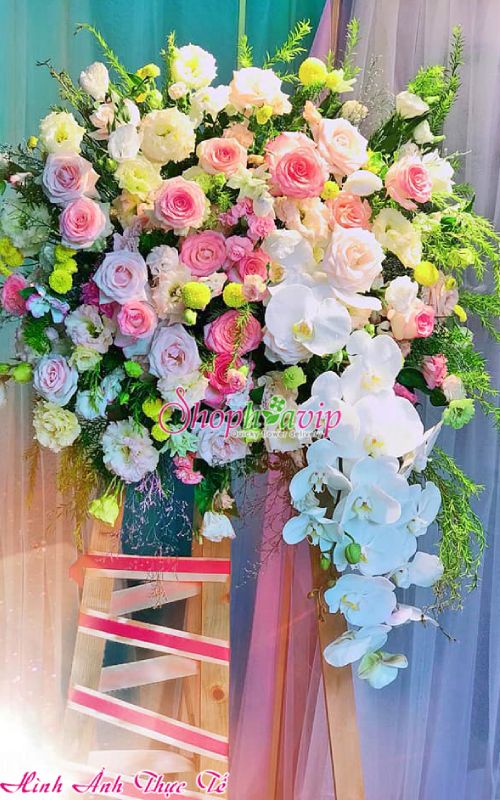 Kệ hoa khai trương tại shop hoa tươi Lào Cai
