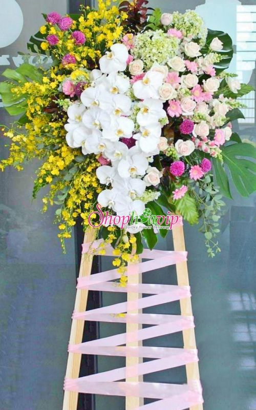 Kệ hoa chúc mừng khai trương tại shop hoa tươi Nam Định