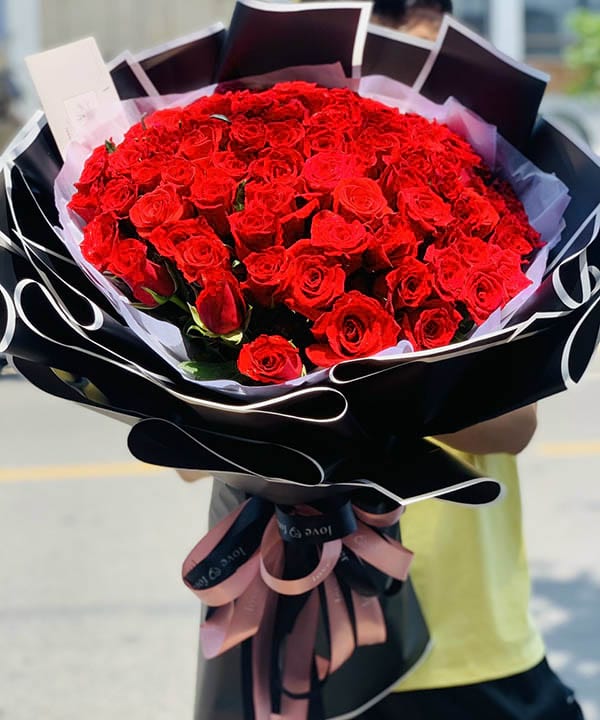 Bó hoa hồng đỏ đẹp tại shop hoa tươi Yên Thành