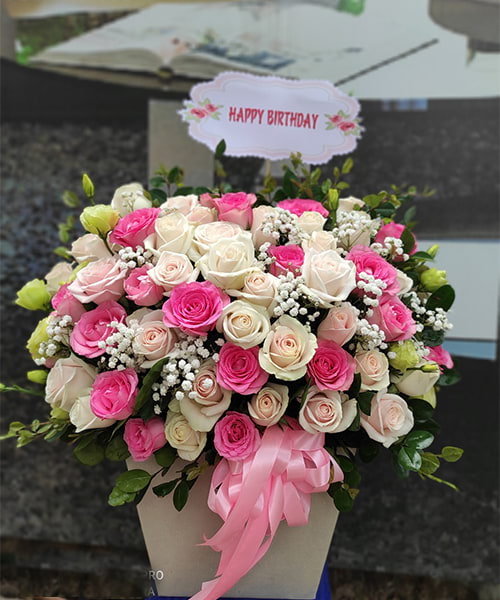 Lãng hoa đẹp chúc mừng sinh nhật tại shop hoa Sóc Trăng