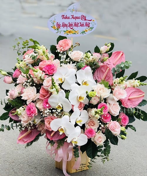 Lãng hoa đẹp chúc mừng sinh nhật tại shop hoa Sơn La