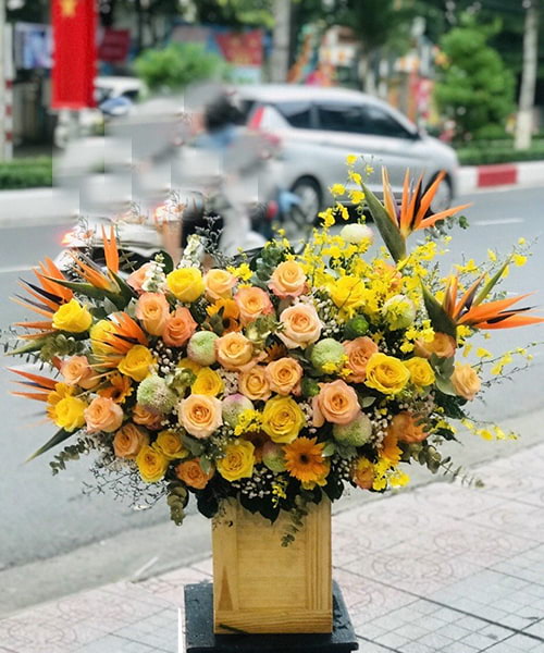 Lẵng hoa đẹp tại shop hoa tươi Tân Biên