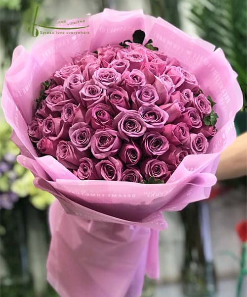Bó hoa hồng tím tại shop hoa tươi Cai Lậy